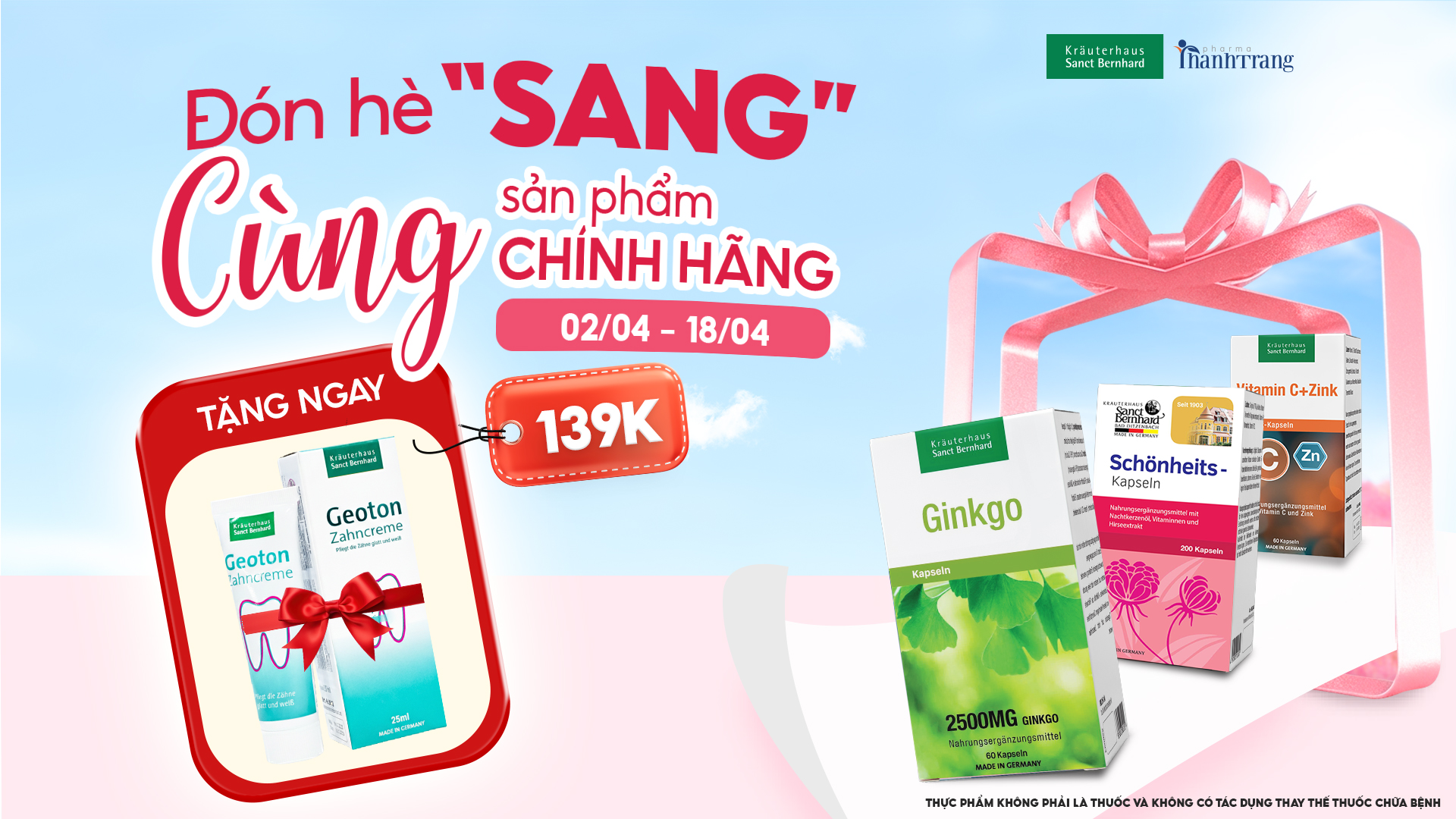 Ưu đãi lớn tháng 4 Từ Thanh Trang Pharma: Đón hè sang cùng sản phẩm chính hãng